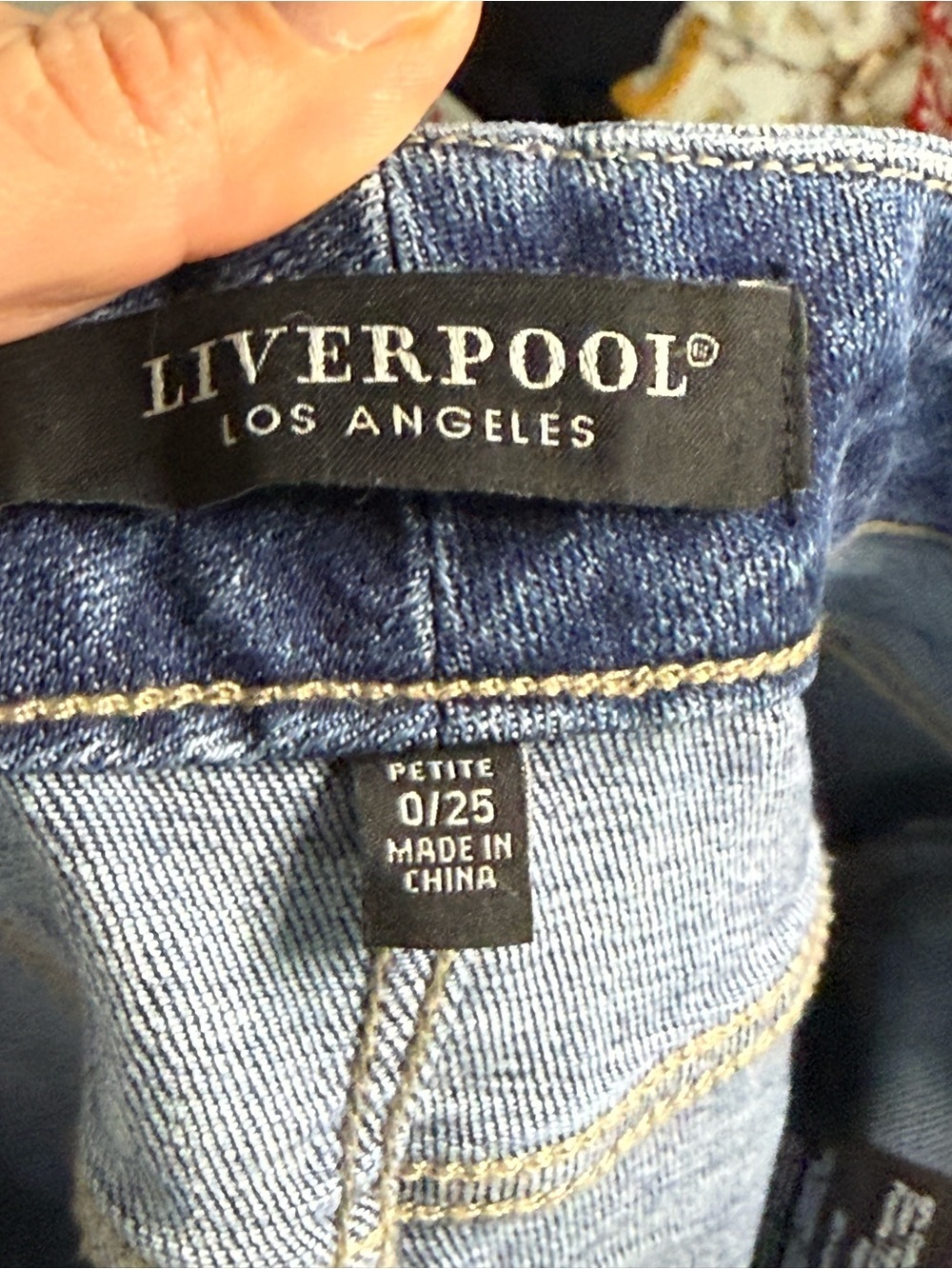 Jean/Denim Mini Skirt | Petite 0/25 | Raw Hem Stretch Denim LN - Picture 8 of 11
